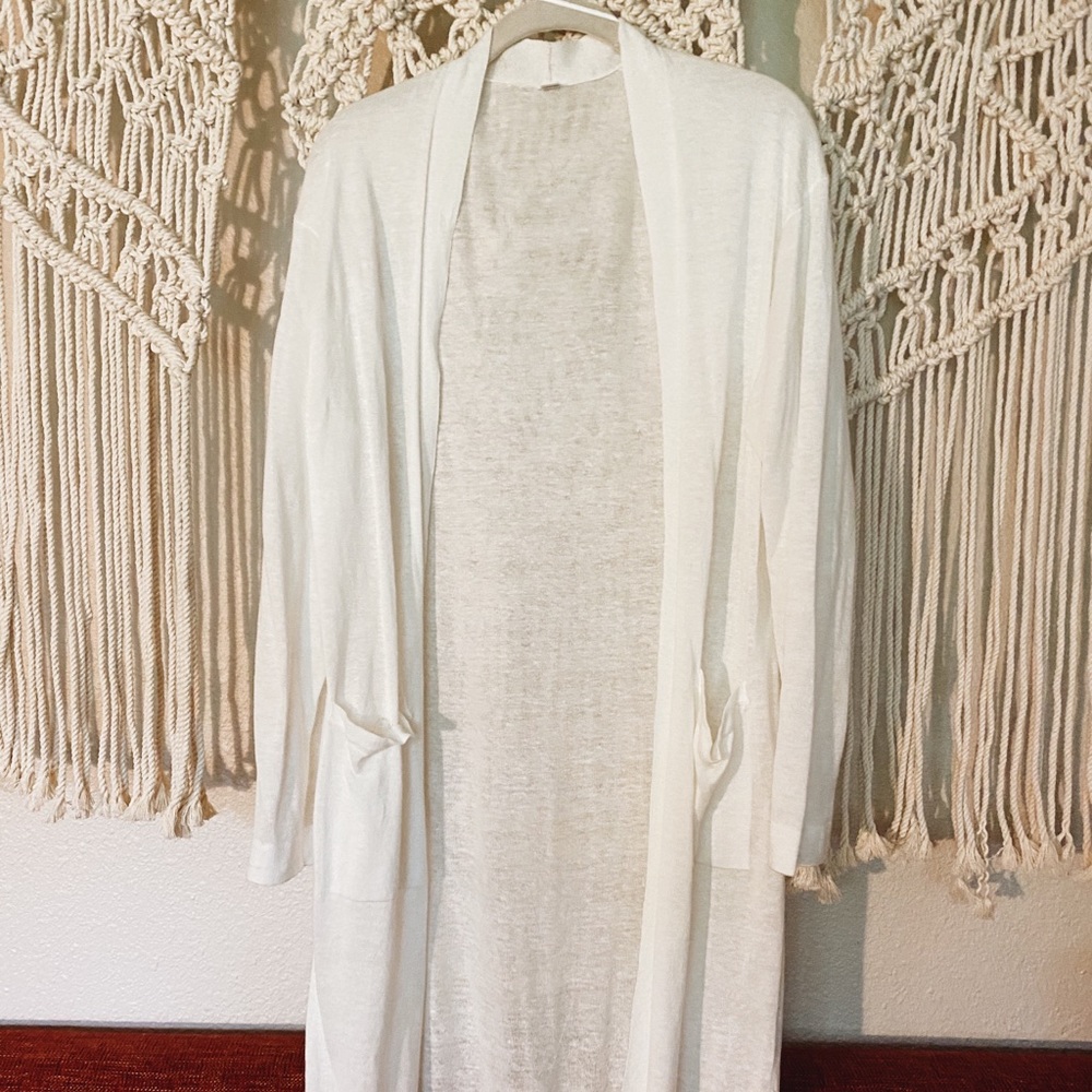 White cardigan